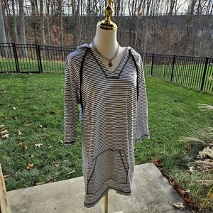 St. John's Bay | Striped Hooded Swim Coverup